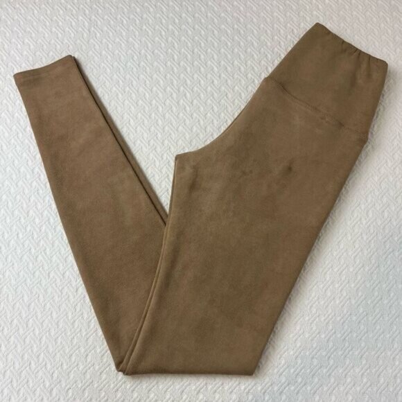 Aritzia Wilfred Free Daria Vegan Faux Suede Tan Beige Leggings Women’s Small - Picture 1 of 9